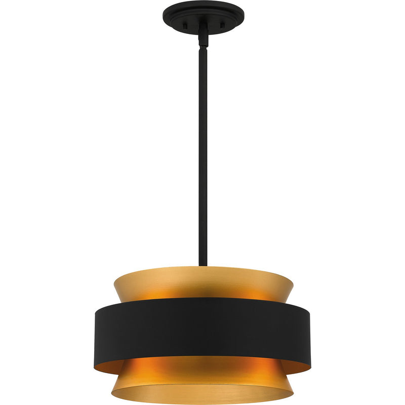 15" Metal Drum 3-Light Pendant in Earth Black