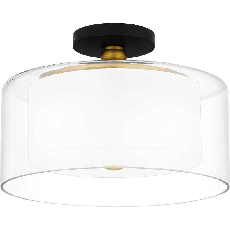 Rowland 2-Light Semi-Flush Mount in Matte Black