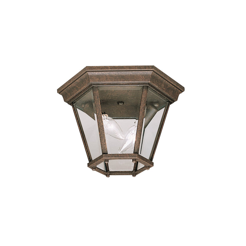 Madison 2-Light Outdoor Flush Mount in Tannery Bronze