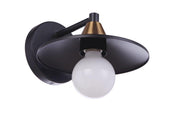 Isaac 1 Light 8" Wall Sconce in Flat Black/Satin Brass