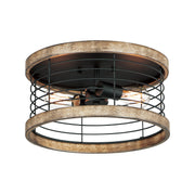 Homestead 15" Semi-Flush Mount in Driftwood / Black