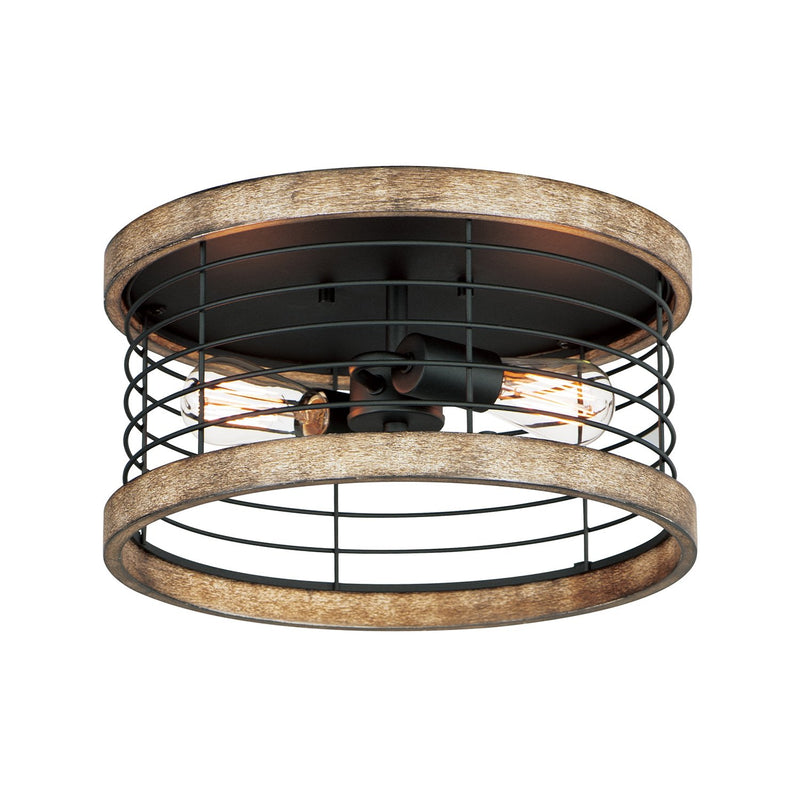 Homestead 15" Semi-Flush Mount in Driftwood / Black