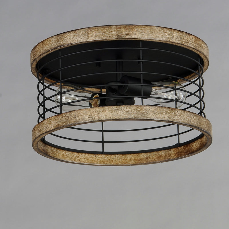 Homestead 15" Semi-Flush Mount in Driftwood / Black