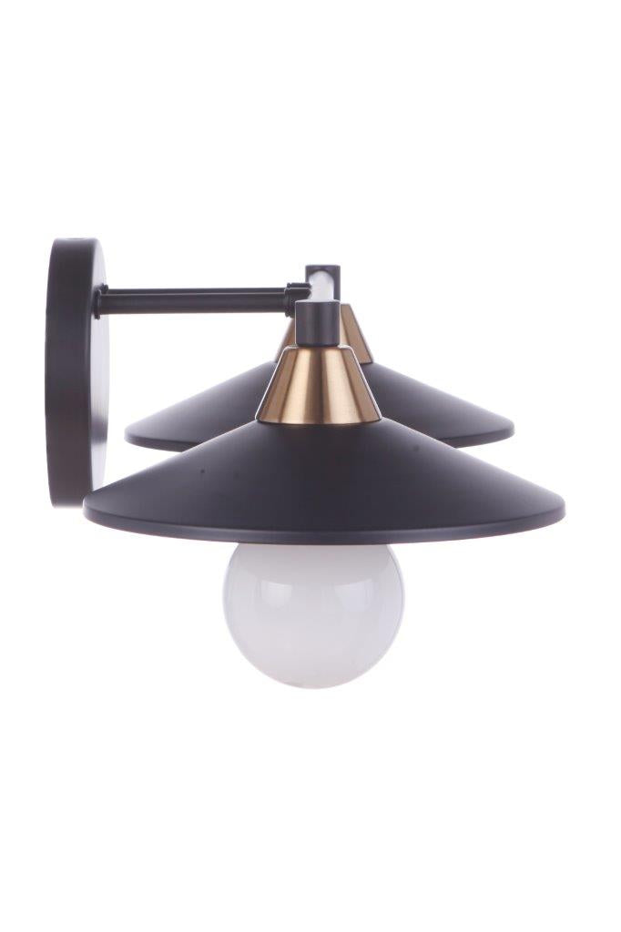 Isaac 2 Light 19.25" Vanity in Flat Black/Satin Brass