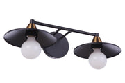 Isaac 2 Light 19.25" Vanity in Flat Black/Satin Brass