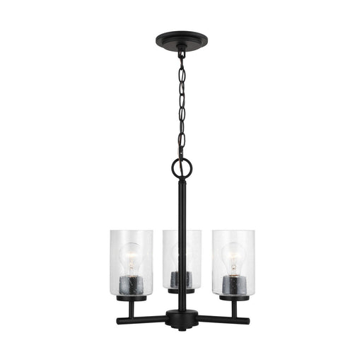 Oslo 3-Light Seeded Glass Chandelier in Midnight Black