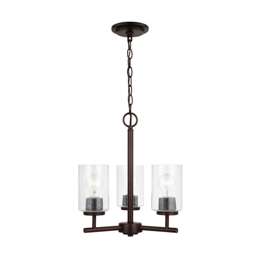 Oslo 3-Light Seeded Glass Chandelier in Bronze