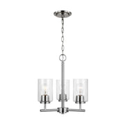 Oslo 3-Light Seeded Glass Chandelier in Brushed Nickel
