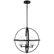 Alturas 3-Light Etched Glass Chandelier in Midnight Black