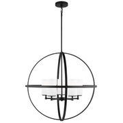Alturas 5-Light Etched Glass Chandelier in Midnight Black