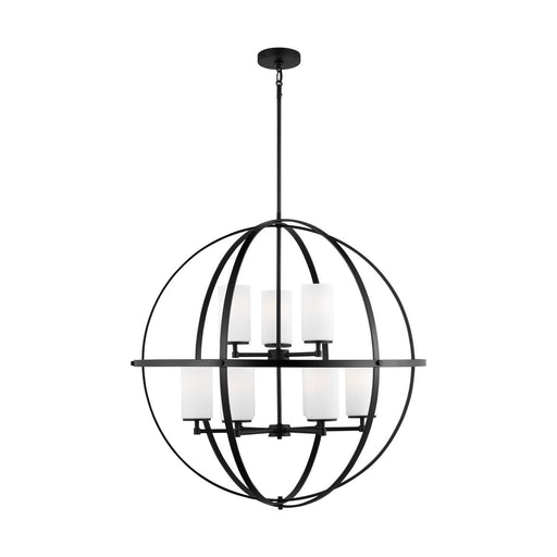 Alturas 9-Light Etched Glass Chandelier in Midnight Black