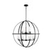 Alturas Nine Light Chandelier in Midnight Black