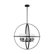 Alturas 5-Light Clear Seeded Glass Chandelier in Midnight Black