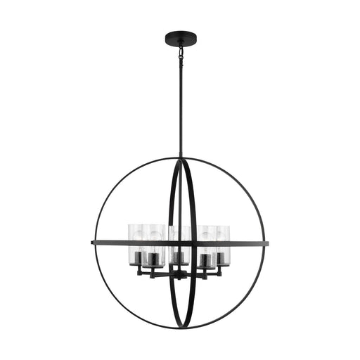 Alturas 5-Light Clear Seeded Glass Chandelier in Midnight Black