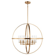 Alturas 5-Light Clear Seeded Glass Chandelier in Satin Brass