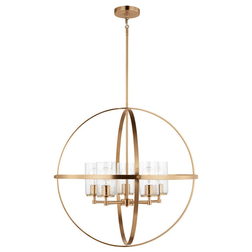 Alturas 5-Light Clear Seeded Glass Chandelier in Satin Brass