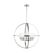 Alturas 5-Light Clear Seeded Glass Chandelier in Brushed Nickel