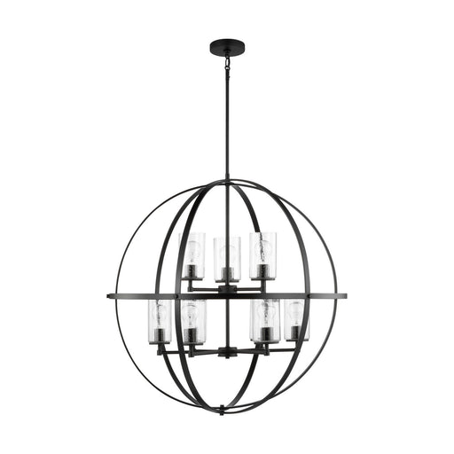 Alturas 9-Light Clear Seeded Glass Chandelier in Midnight Black