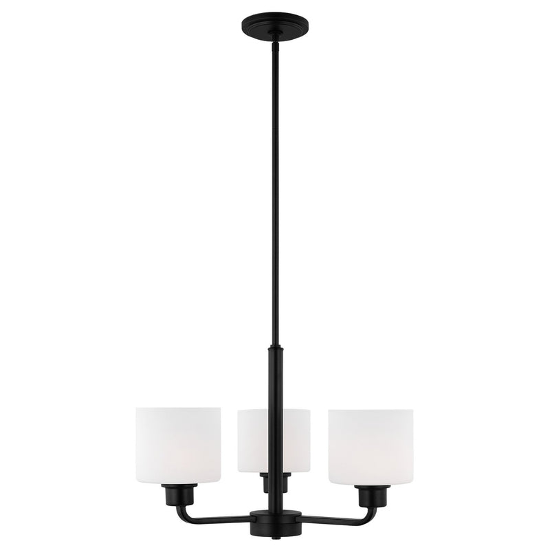 Canfield 3-Light Chandelier in Midnight Black
