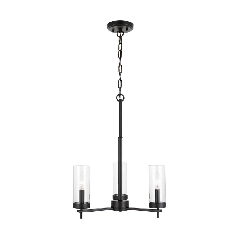 Zire 3-Light Chandelier in Midnight Black