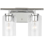 Oslo 2-Light Seeded Glass Bath Vanity Light in Chrome