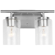 Oslo 2-Light Seeded Glass Bath Vanity Light in Brushed Nickel