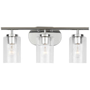 Oslo 3-Light Seeded Glass Bath Vanity Light in Chrome