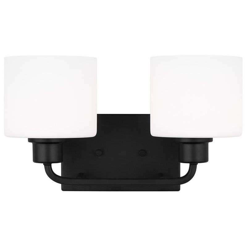 Canfield 2-Light Bath Vanity Light in Midnight Black