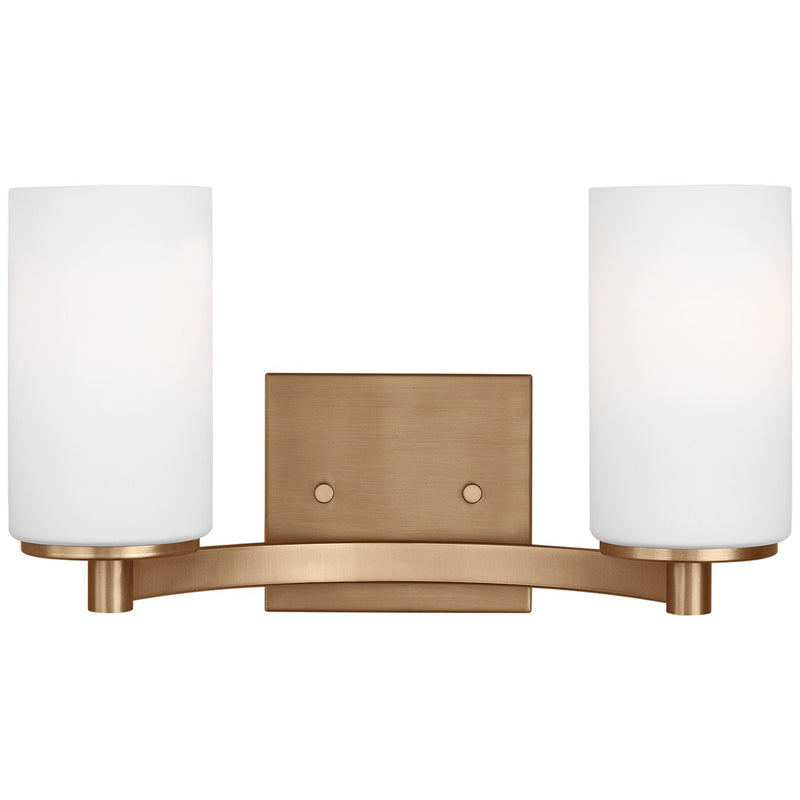 Hettinger 2-Light Bath Vanity Light in Satin Brass