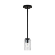 Oslo Seeded Glass Mini Pendant in Midnight Black