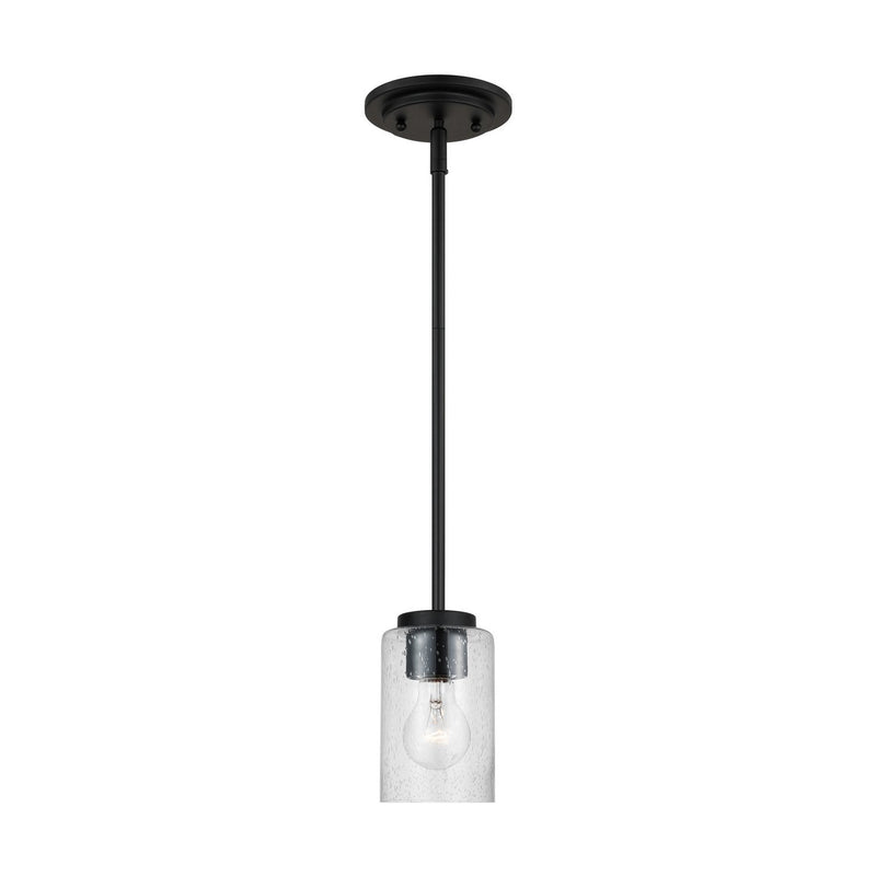 Oslo Seeded Glass Mini Pendant in Midnight Black