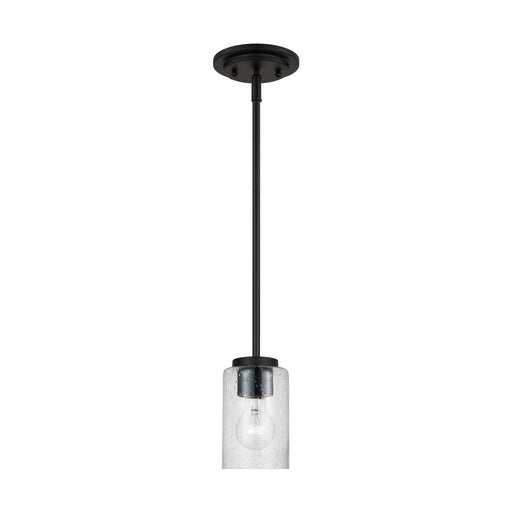 Oslo Seeded Glass Mini Pendant in Midnight Black