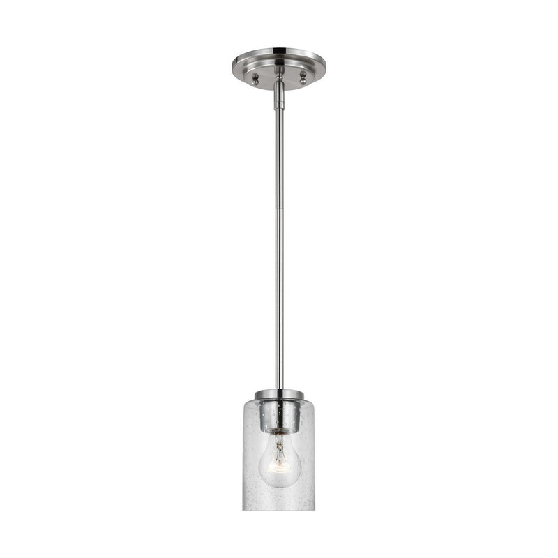 Oslo Seeded Glass Mini Pendant in Brushed Nickel