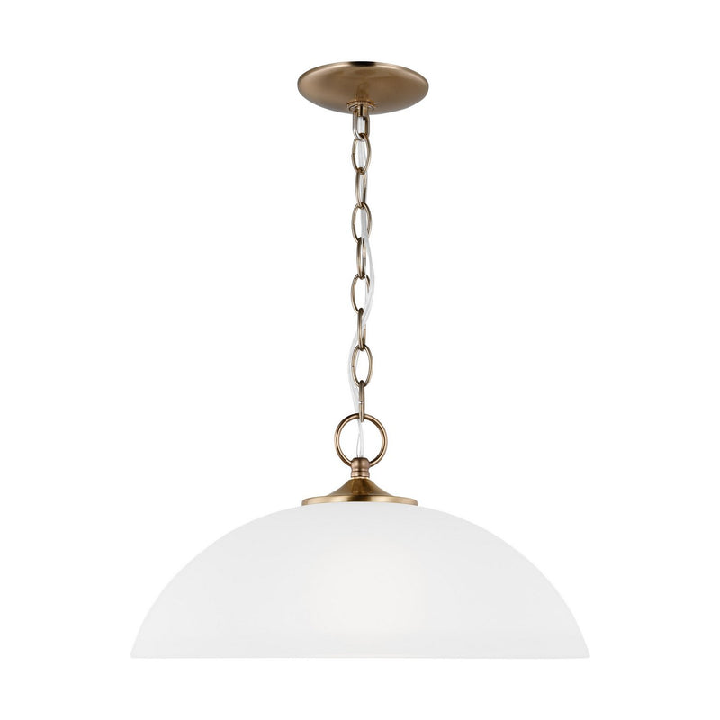 Geary Bowl Pendant in Satin Brass