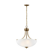 Geary 3-Light Bowl Pendant in Satin Brass