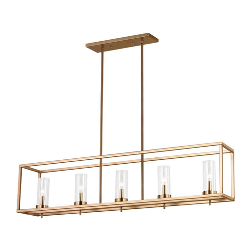Zire 5-Light Linear Pendant in Satin Brass