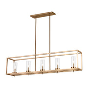 Zire 5-Light Linear Pendant in Satin Brass