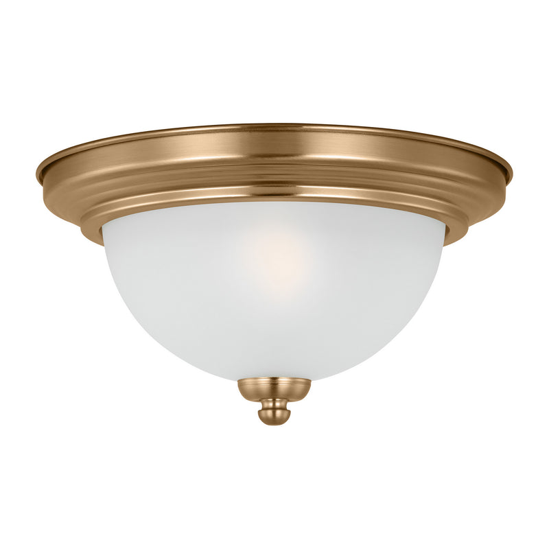 Geary One Light Flush Mount in Satin Brass
