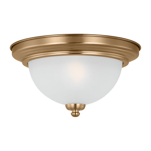 Geary One Light Flush Mount in Satin Brass