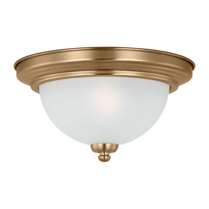 Geary One Light Flush Mount in Satin Brass