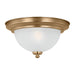 Geary One Light Flush Mount in Satin Brass