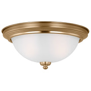 Geary 2-Light Flush Mount in Satin Brass