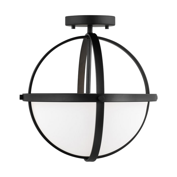 Alturas Two Light Semi-Flush Convertible Pendant in Midnight Black