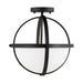 Alturas Two Light Semi-Flush Convertible Pendant in Midnight Black