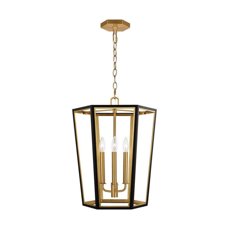 Curt 3-Light Small Lantern Pendant in Midnight Black