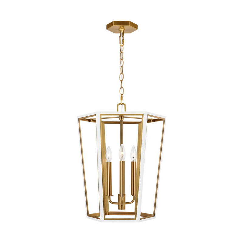 Curt 3-Light Small Lantern Pendant in Matte White