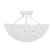 Kelan 3-Light Semi-Flush Mount in Textured White