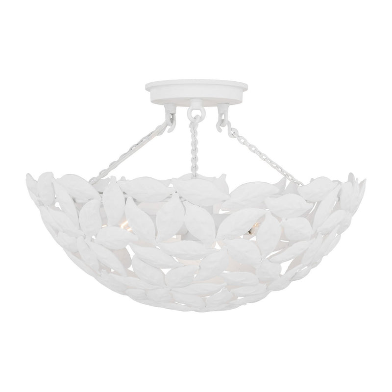 Kelan 3-Light Semi-Flush Mount in Textured White