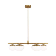 Lune Large 6-Light Chandelier in Burnished Brass
