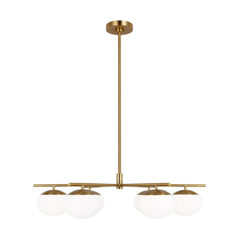 Lune Large 6-Light Chandelier in Burnished Brass